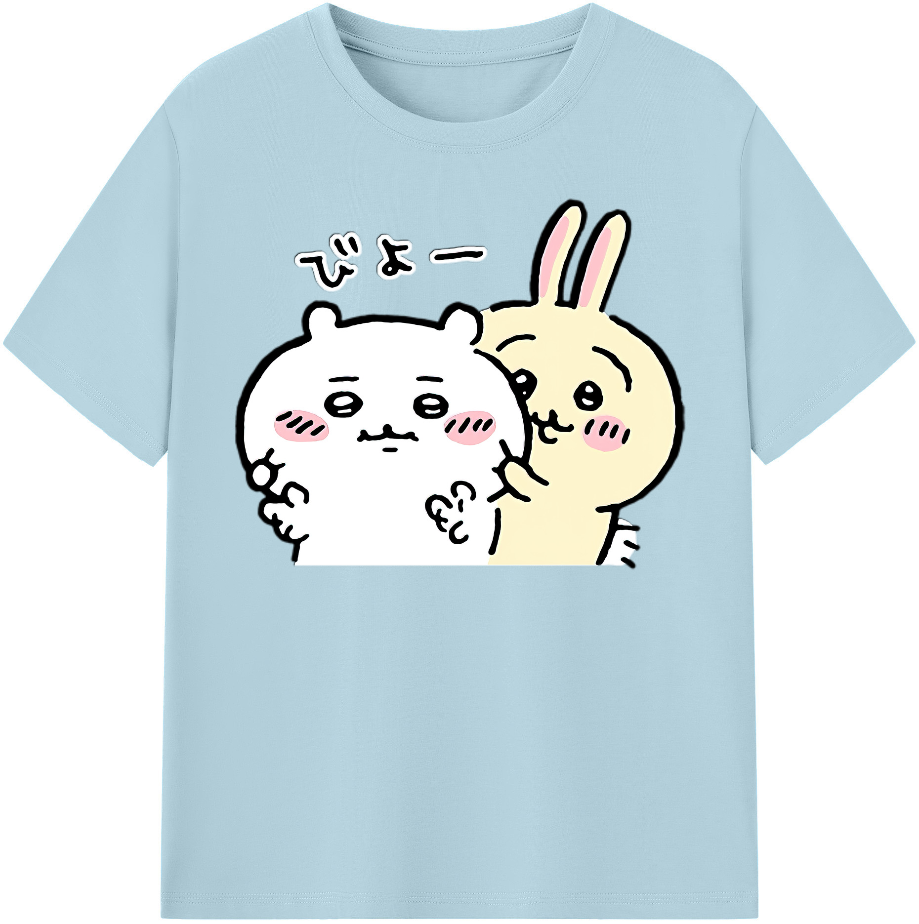 （画像用） ちいかわ うさぎ Chii-kawa usagi 綿100％半袖Tシャツ（フロントプリント）